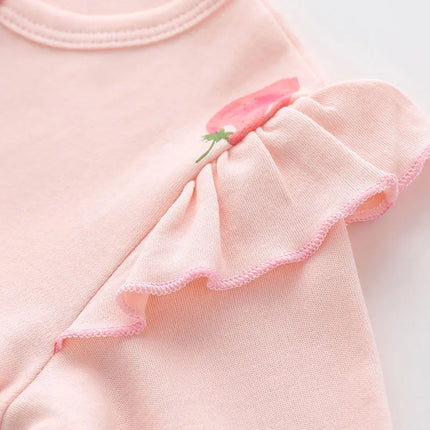 Full Moon Princess Outfit Autumn Thin Style Baby Girl Romper Infant Jumpsuit 0-1 Year Old Newborn Stylish Pure Cotton Crawling Suit
