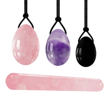 Natural Quartz Yoni Egg Set Kegel Exerciser Balls Vginal Balls Muscle Jade Eggs Massager Vaginal Tightening Natural Jade