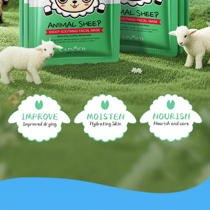 5pcs SADOER Animal Pattern Masks Face Mask Moisturizing Anti Wrinkles Anti-Aging Whitening Facial Masks Skin Care Novel Products