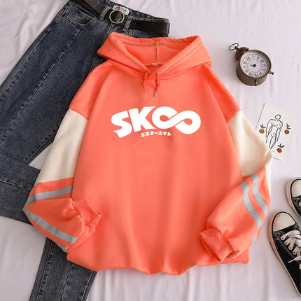 Japan Anime Sk8 The Infinity Patchwork Hoodies Cartoon Skateboard Boys Funny Graphic Streetwear Women Korean Oversize Sweatshirt