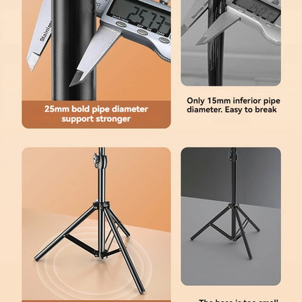 170cm Stretchable Holder Adjustable Height for Mobile Phone Live Support Tripod Multi-functional Recording Selfie Landing Tripod
