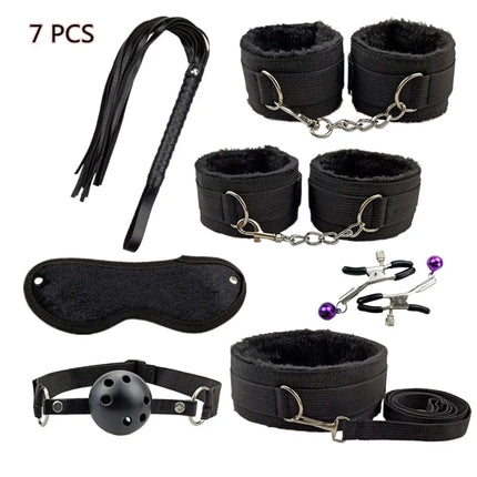 Sex Toys for Woman BDSM Sex Bondage Set Erotic Adults Toys Handcuffs Ankle Cuffs Collar Sex Toy Kit Adults Games Sex Products