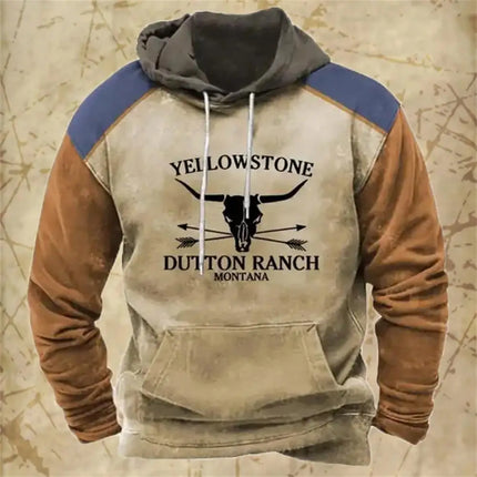 New Hoodies Sweatshirt Men's Hoodie 3D Cowboy Printed Pullover Oversized Men’s Tops Male Yellowstone Loose Vintage Clothes Hot