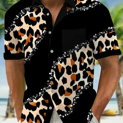 New Hawaii Spring/Summer Fashion Leisure Street Walk Tourist Beach Printed Full Open Short Sleeve Button Shirt, Quick Shipping