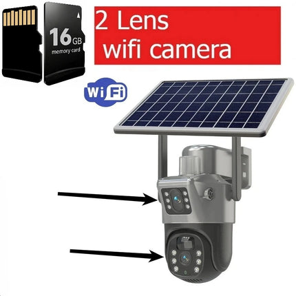 4G Sim Card Solar CCTV PTZ  Outdoor Wireless Human Detection PIR WiFi IP Camera with Siren Solar Powered CCTV Solar Light