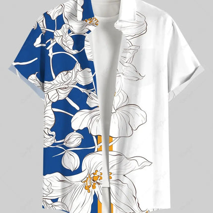 Fashion Men's Hawaiian Shirts 3D Printed Short Sleeved Button Down Lapel Shirts Oversized Tops Summer Casual Aloha Shirt For Men