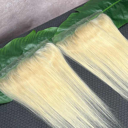 #613 Blonde Colored 13x6 13x4 Invisible HD Lace Frontal Melt Skin PrePlucked Bleached Knots Straight 100% Raw Virgin Human Hair