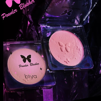 Biya Embossed Monochrome Face Blush Fine Powder Natural Matte Brightening Skin Makeup Blush Palette Rouge
