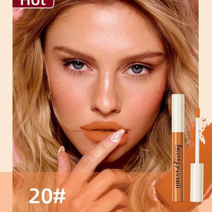 QIBEST Liquid Lipstick Waterproof Velvet Nude Matte Sexy Red Lip Gloss Long Lasting Nonstick Lip Stain Makeup 24 Colors Hots