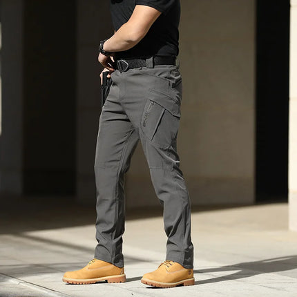 Summer Casual Lightweight Army Military Long Trousers Male Waterproof Quick Dry Cargo Camping Overalls Tactical Pants Breathable