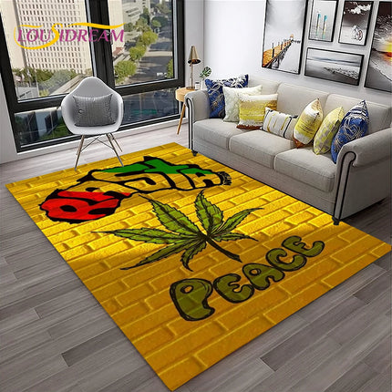Weed Plants Maple Leaf Carpet Rug for Home Living Room Bedroom Sofa Playroom Doormat Kitchen Decor,Area Rug Non-slip Floor Mat