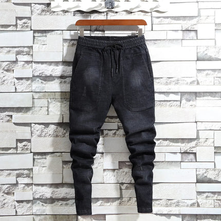 Wholesale 2022 Men's Slim Jeans Autumn Man's Feet Spiritual Social Guy Teenagers Cowboy Casual Toe Radish Black Pants Jeans