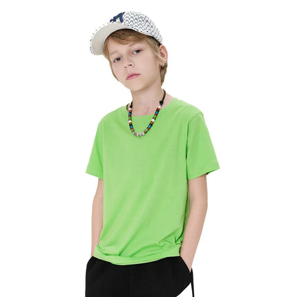 2-16 Years Boys T-shirts Cotton Short Sleeve Girls Clothes Summer Solid T-shirt Teenage Children Tees Kids Korean Top Baby Cloth