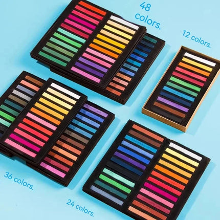 Artist Chalk Stick Set 12/24/36/48 Color Soft Dry Pastel Professional Coloring Pen Crayon Brush Beginner Art Painting Stationery