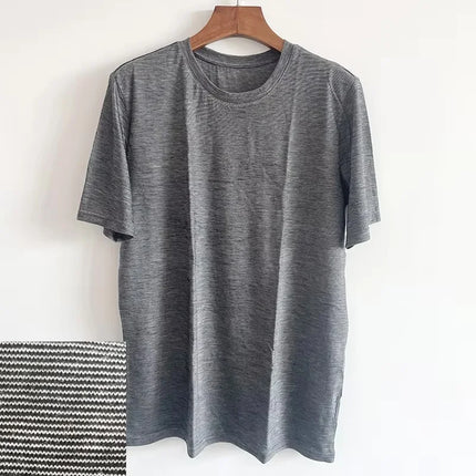 Men's 100% Superfine Merino Wool T-Shirt Base Layer Wicking Breathable Quick Dry Anti-Odor No-itch Comfortable Fit Size