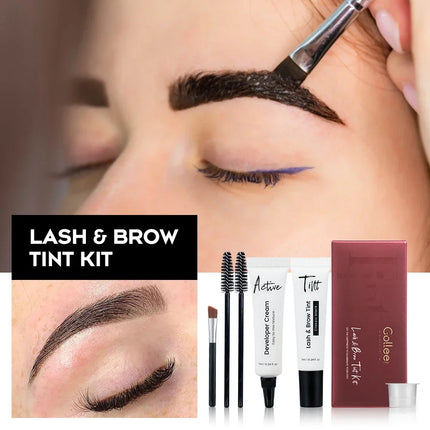 Gollee Classic Black Natural Lash and Brow Tinting Set 6ml Waterproof Eyelash Tint Kit Semi Permanent Lasting Beauty Makeup