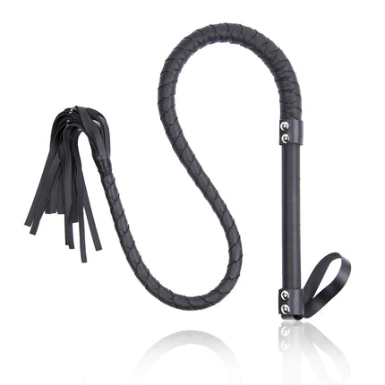 Black Leather Snake Whip BDSM Bondage Spanking Paddle Fetish Roleplay Slave Punishment Adult Sex Toys for Women Men Couples Bed