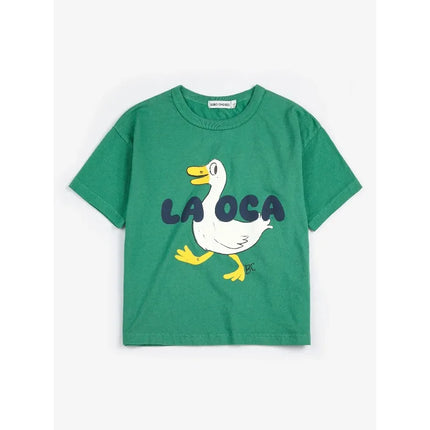 Colorful Cartoon Printed Children's T-shirt 2026 Summer Cute Baby New Cotton Breathable Round Neck Parent Child Short Sleeve