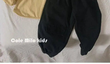 Autumn Winter Boy Girl Children's Solid Long-Sleeved Bottoming Shirt Kid Loose T-shirt Retro Baby Cotton Tops Toddler Casual Tees