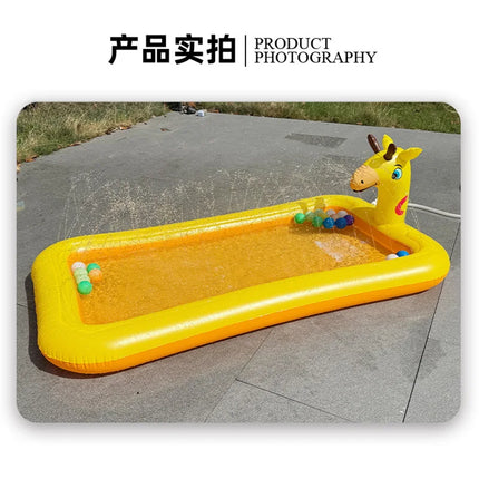 Arrival K Giraffe Sprinkler Mat Inflatable Swimming Pool Cartoon Water Play Toy Ball Pool Bathtub  Toddlers Family Garden Party