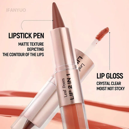 Tapered Lip Liner Lipstick Pen Matte Black Brown Velvet Lipstick Outline Contour Lipliner Water Mirror Moisturizing Lip Gloss