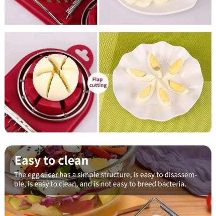 Multifunctional Egg Slicers Stainless Steel Slicer Fancy Splitter Egg Cutting Tool Home Two In One Egg Cutter Kitchen Gadgets