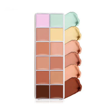 12 Color Concealer Palette Nude Contour Concealer Dark Skin Waterproof Full Coverage Foundation Makeup  Cover Face Foundation