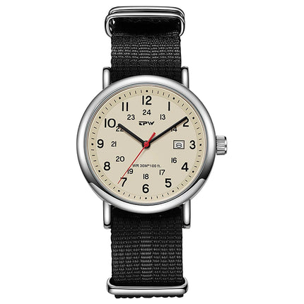 2026 TPW Field Watch Easy Reading Fabric Strap 24 Hours Display Quartz Movement Day function