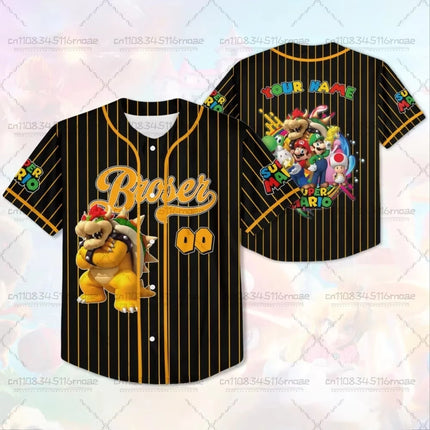 Summer Super Mario Design Pattern Printed Summer T-shirt Children's Casual Sports Short Sleeve Round Neck Loose Pullover T-shirt