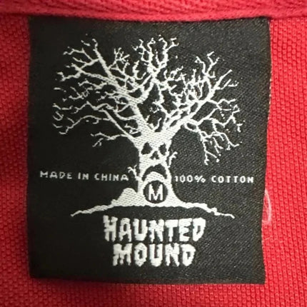 Haunted Mound Embroidered Red Polo Shirt Y2K Tshirt HipHop Retro Pumpkin Head Letter Embroidered Oversized Short Sleeve Top New