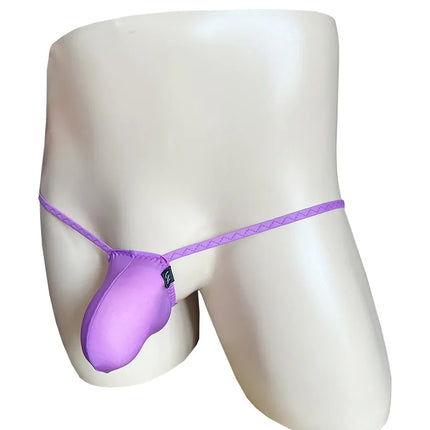 Low Rise Mini G-string Men Sexy Underwear Ice Silk Micro Bikini Trunks Bulge Pouch T-back Thongs Erotic Panties Soft Underpant