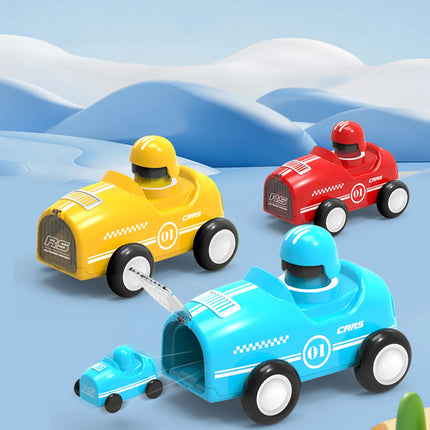 Baby Cartoon Toy Car Mini Press Go Ejector Vehicles Inertia Pull Back Cars Montessori Early Education Crawling Toys for Toddlers