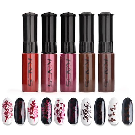 4/5PCS/Kit Colorful Nail Stamping Polish With Stamper Template Art Decoration Nail Polish Lacquers Manicure Varnishes Tools