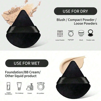 20/10/3/1pc Triangular Velvet Makeup Powder Puff, Facial Powder Puff, Reusable Makeup Powder Puff, And Eye Makeup Powder Puff