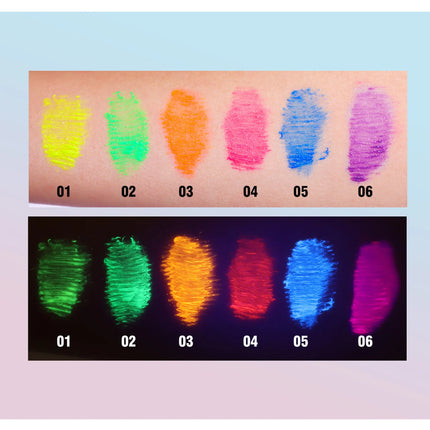 Multicolor Neon Mascara Fluorescence Waterproof Lasting Cosmetics Luminous Pigment Quick Dry Mascara Eyelash Shine in The Dark