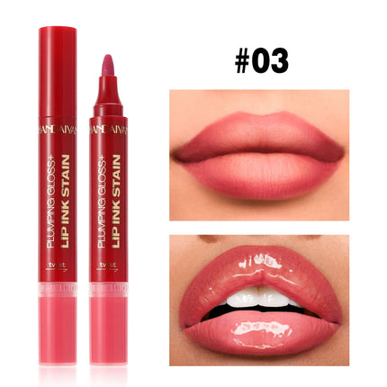 6-color double-ended lip pencil, lip oil, liquid watercolor lip pencil, moisturizing and easy-to-apply lip gloss