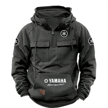 2026 Yamaha Logo Men's High Quality Multi Pocket Hoodie Coat Autumn/Winter Trendy Casual Sports Hoodie Top Hooded Sweatshirt