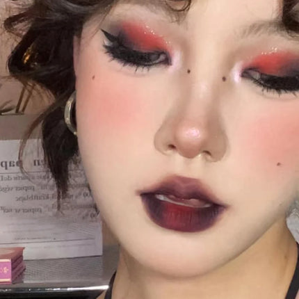 1Pc Blue Black Red Eyeshadow Palette Halloween Makeup Girl Smoky Punk Eye Shadow Palette Matte White Lying Silkworm Eye Cosmetic