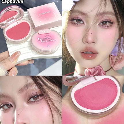 Gradual Soft Mist Pink Blush Cream Mousse Blush Palette Apricot Cheek Tint Blusher Matte Peach Rouge Face Contour Shadow Makeup