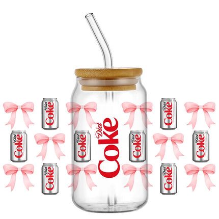 New Design Diet Coke 3D Decal UV DTF Cup Wraps for 16oz Glasses DIY Mug Phone Waterproof Transfer Sticker