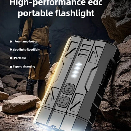 JIASHUAIXIN Aluminum alloy high-performance EDC multi-function flashlight portable dual switch four-bead power display