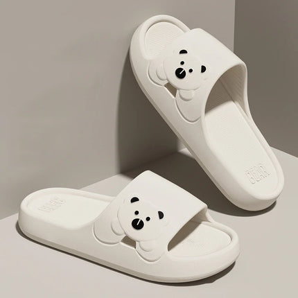 Fashion Women's Slippers Indoor Soft Sole Cartoon Bear Slides Bathroom EVA Outdoor Men Summer Beach Flip Flops Shoes Couple