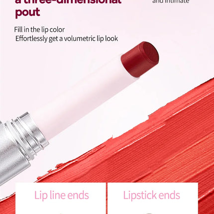 O'CHEAL Double-Headed Matte Lipstick Lip Liner 2 IN 1 24 Hours Long Lasting Sexy Red Lip Lipstick Lipliner Pencil Makeup