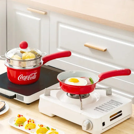 Coca Cola 304 Stainless Steel Steamer,flat bottomed non stick pan, steak, fried egg, waffle, cooking essentials Home Cooking