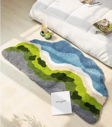Irregular Shapes Rugs for Bedroom Home Thick Plush Rug Modern Style Living Room Decoration Carpet Fluffy Soft Bedside Floor Mat