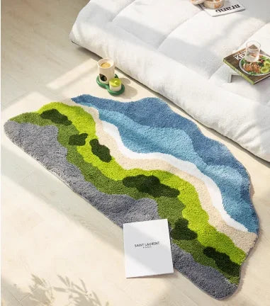 Irregular Shapes Rugs for Bedroom Home Thick Plush Rug Modern Style Living Room Decoration Carpet Fluffy Soft Bedside Floor Mat