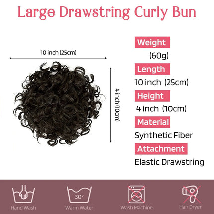 H&STAR Synthetic Curly Bun  Messy Chemical Fiber Wig Drawstring Hair Tie Hair Bag Ponytail Daily Use Wig For Ladies