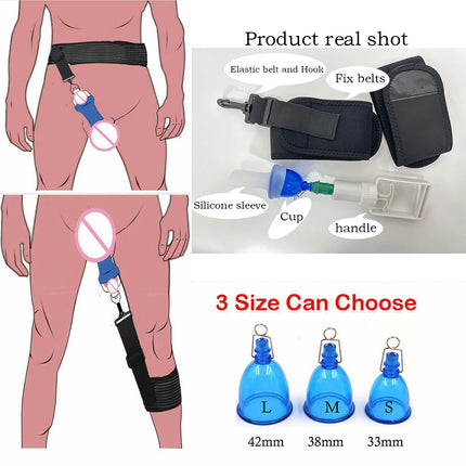 Male Penis Extender Vacuum Cup Set Glans Extension Penise Master Pump Sleeve Belt For Men Stretcher Enhancement Adult Product