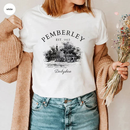 Pride and Prejudice T-Shirt Jane Austen Gift Pemberley Light Academia Shirt Literature Literary Books Shirt Bookish Reading