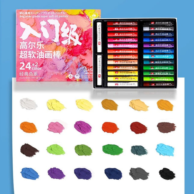 Beginner Soft Oil Pastels for Drawing, Coloring, Blending Pigment Crayons, Chalk, 16/24/36/48 Colors, Painting School Art Supplies